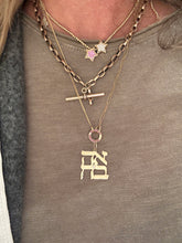 Load image into Gallery viewer, AHAVA 10k yellow gold Big pendant with Emerald