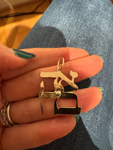 Load image into Gallery viewer, AHAVA 10k yellow gold Big pendant with Emerald