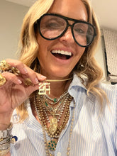 Load image into Gallery viewer, AHAVA 10k yellow gold Big pendant with Emerald