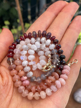 Load image into Gallery viewer, “After glow “knotted gemstone necklace