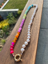 Load image into Gallery viewer, Rio pearl halfsie gemstone necklace