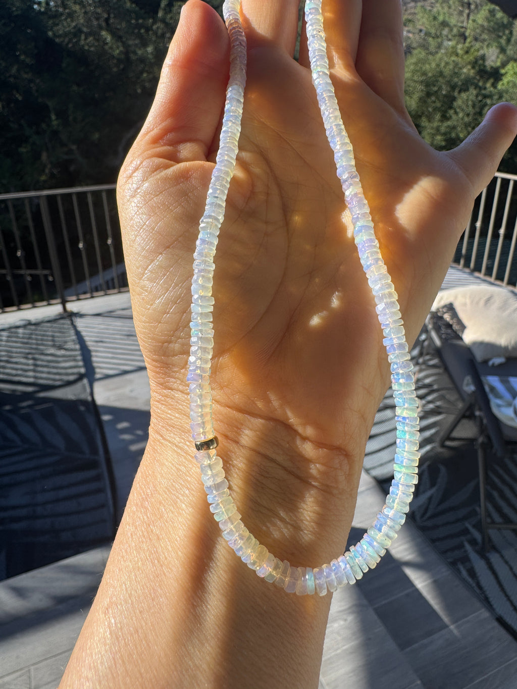 Lux Ethiopian opal necklace