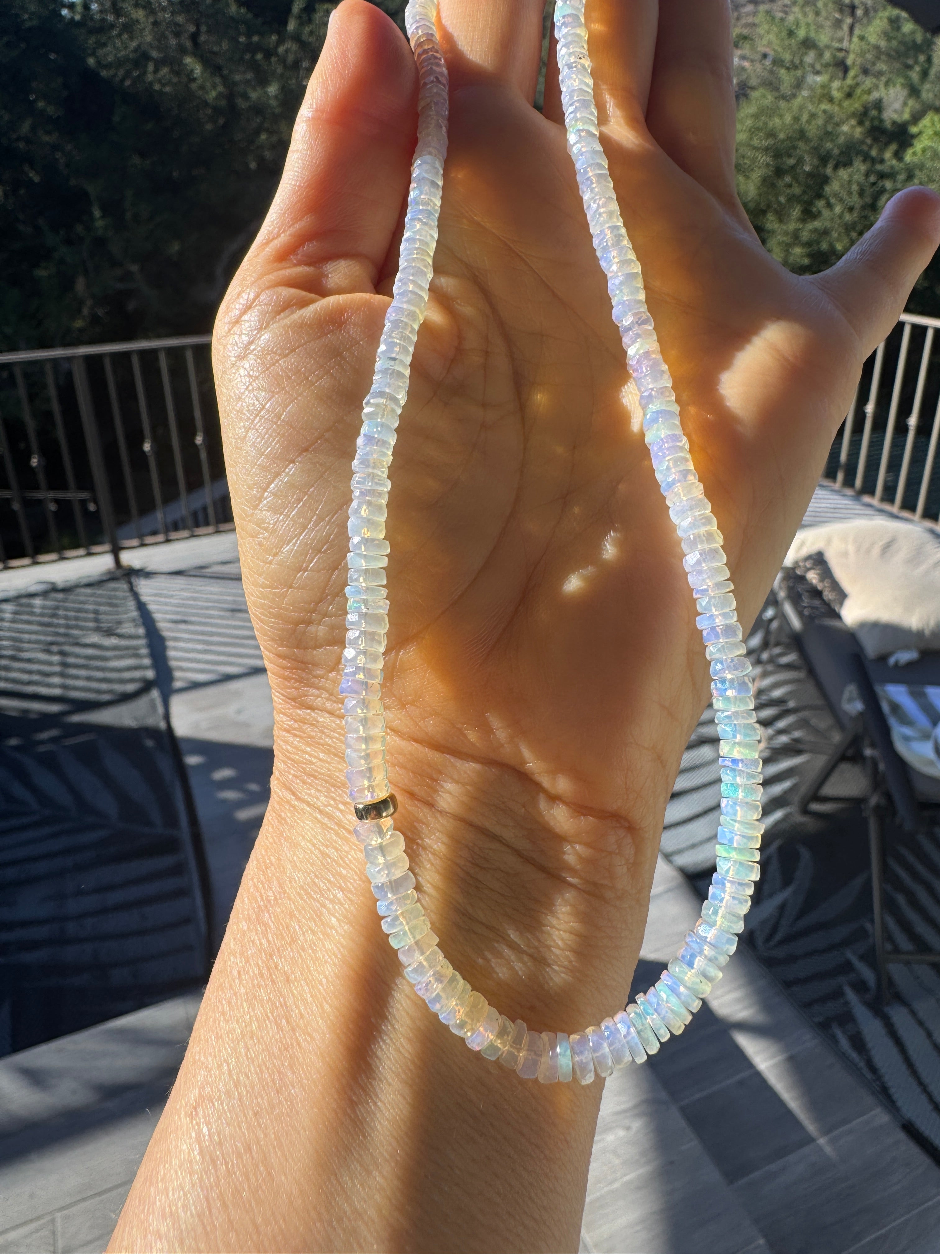 Lux Ethiopian opal necklace