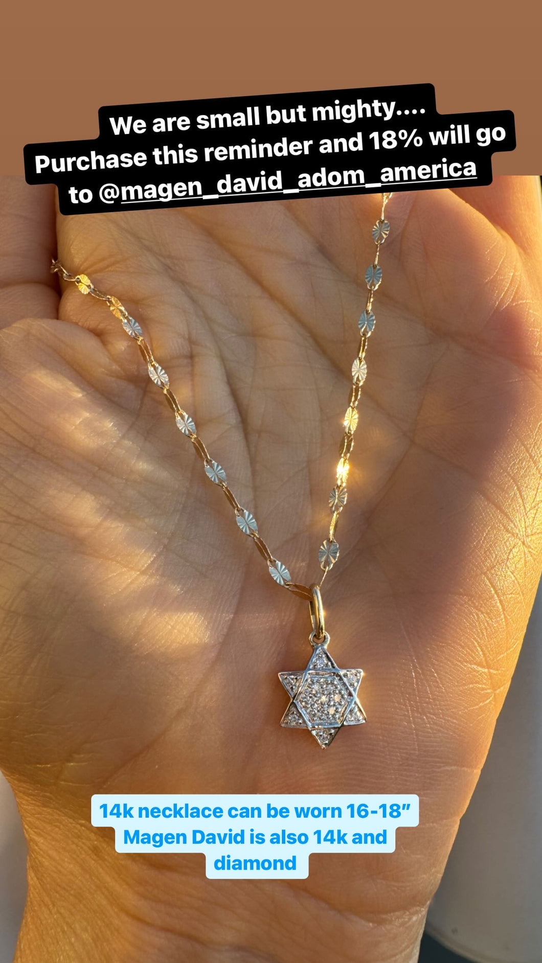 Jewish star Magen David necklace