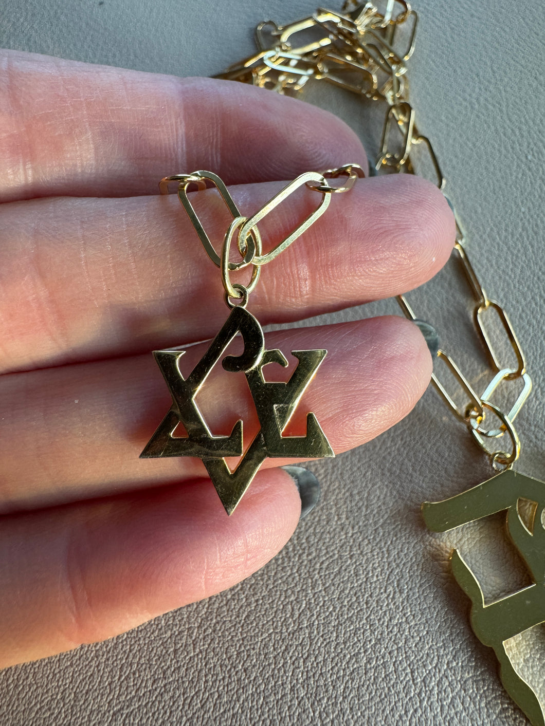 Gold plated LOVE Jewish star