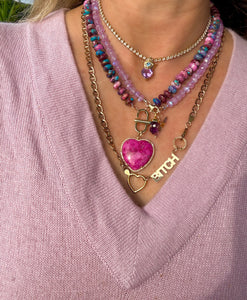 Pink calcite heart