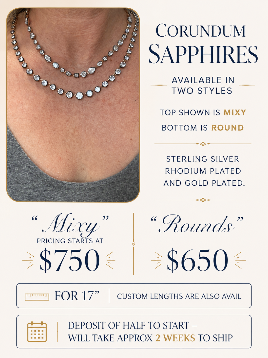 Corundum Sapphire Necklaces