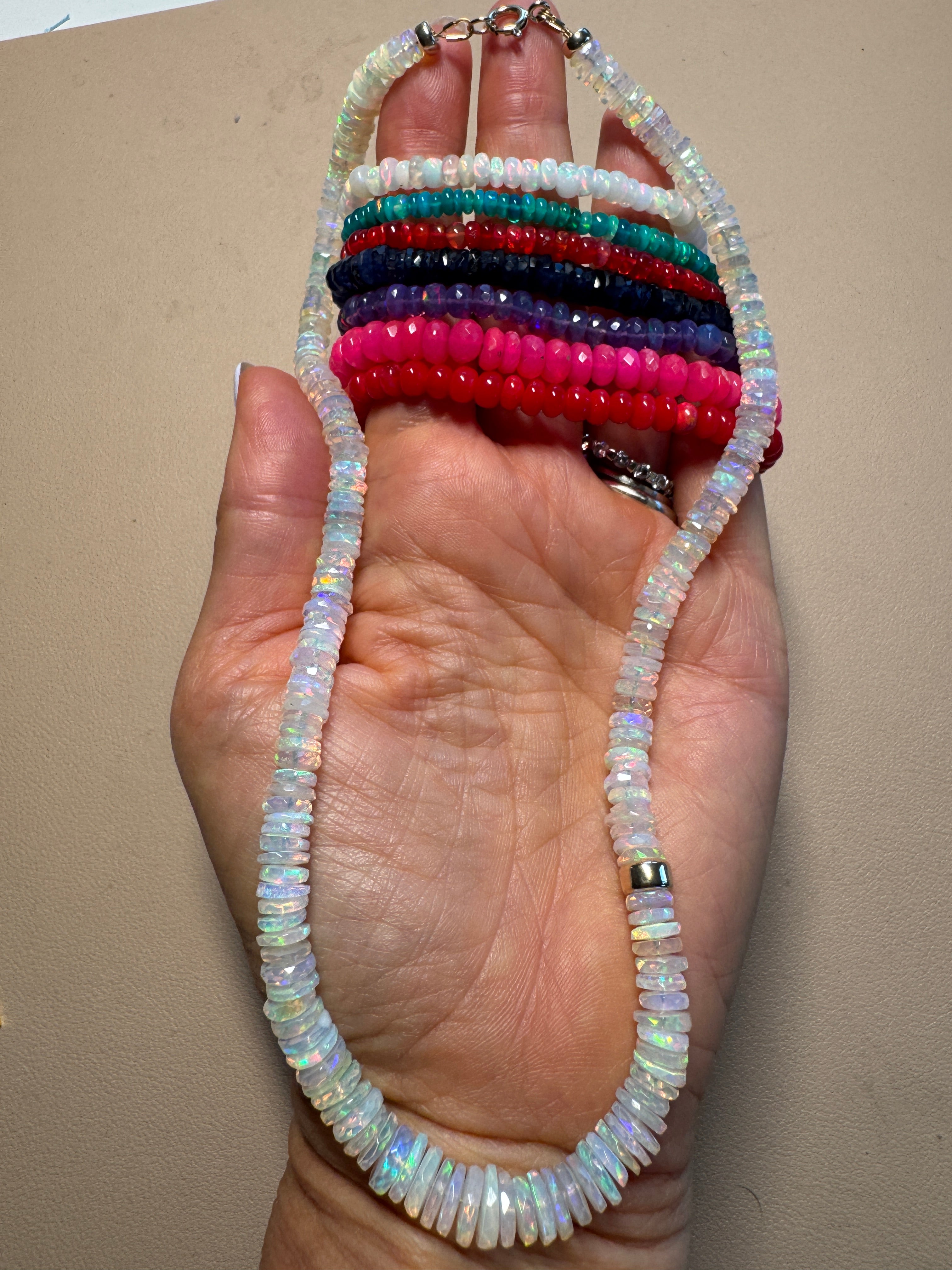 Lux Ethiopian opal necklace