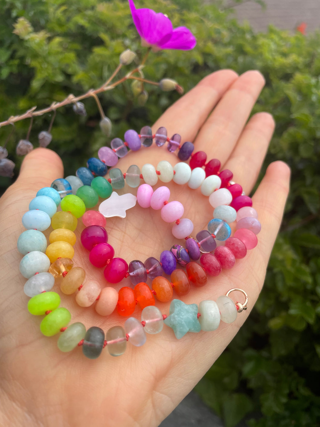 Celeste(ial) rainbow gemstone necklace