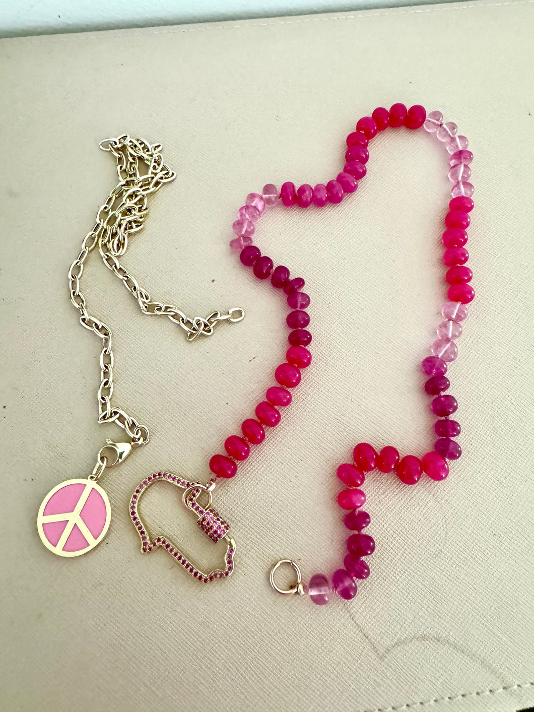 Ruby hamsa clasp