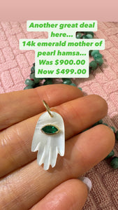 14k emerald hamsa