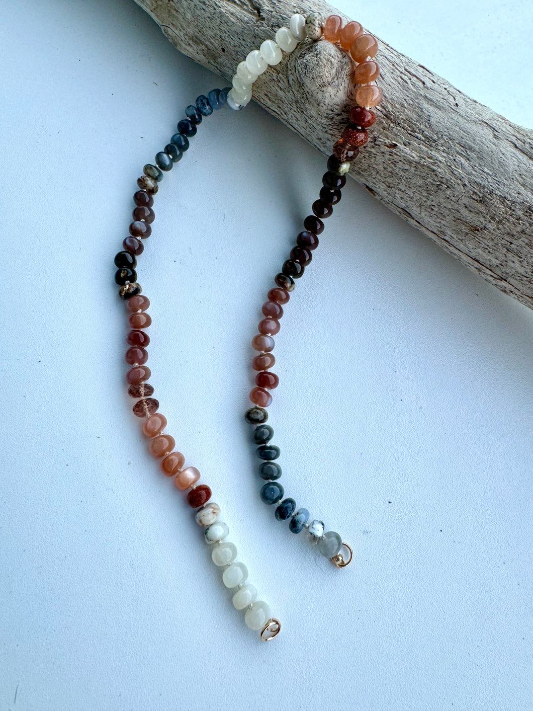 Snow Leopard gemstone necklace