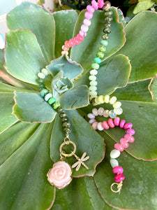 Succulent gemstone necklace