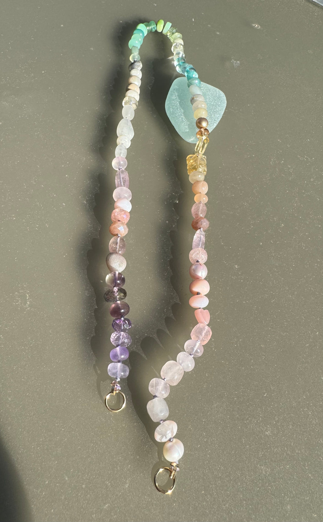 Pastel mish mash gemstone necklace