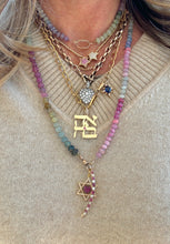 Load image into Gallery viewer, Ahava big 10k yellow gold with pink sapphire pendant
