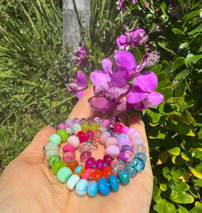 Spring blossoms gemstone necklace