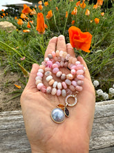 Load image into Gallery viewer, Peach poppy gemstone necklace
