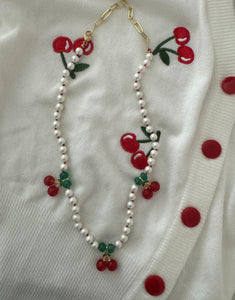 Cherry pie pearl necklace