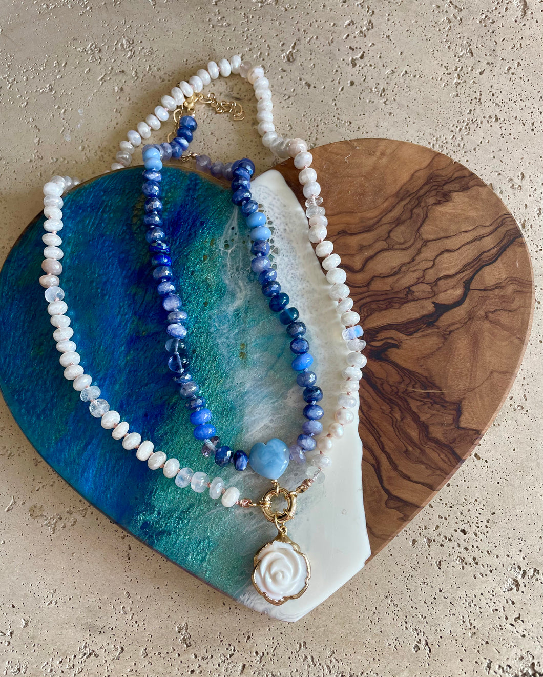 Blue belle gemstone necklace