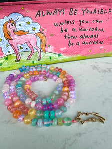 Unicorn bubbles gemstone necklace