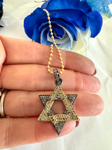 Diamond Jewish star necklace