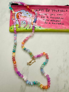 Unicorn bubbles gemstone necklace