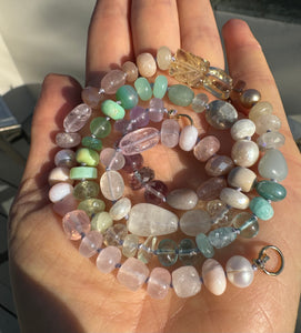 Pastel mish mash gemstone necklace