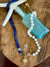 Load image into Gallery viewer, Green necklace and faith necklace
