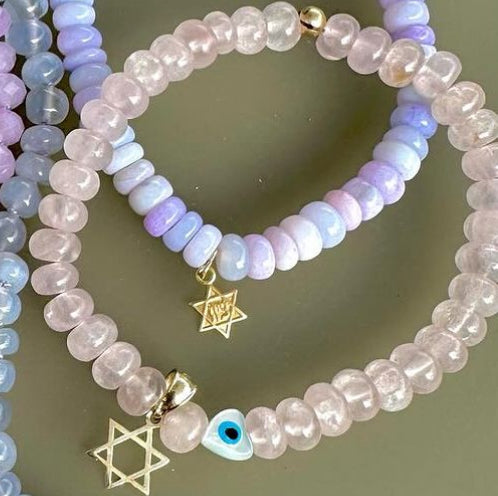 Jewish star gemstone bracelet