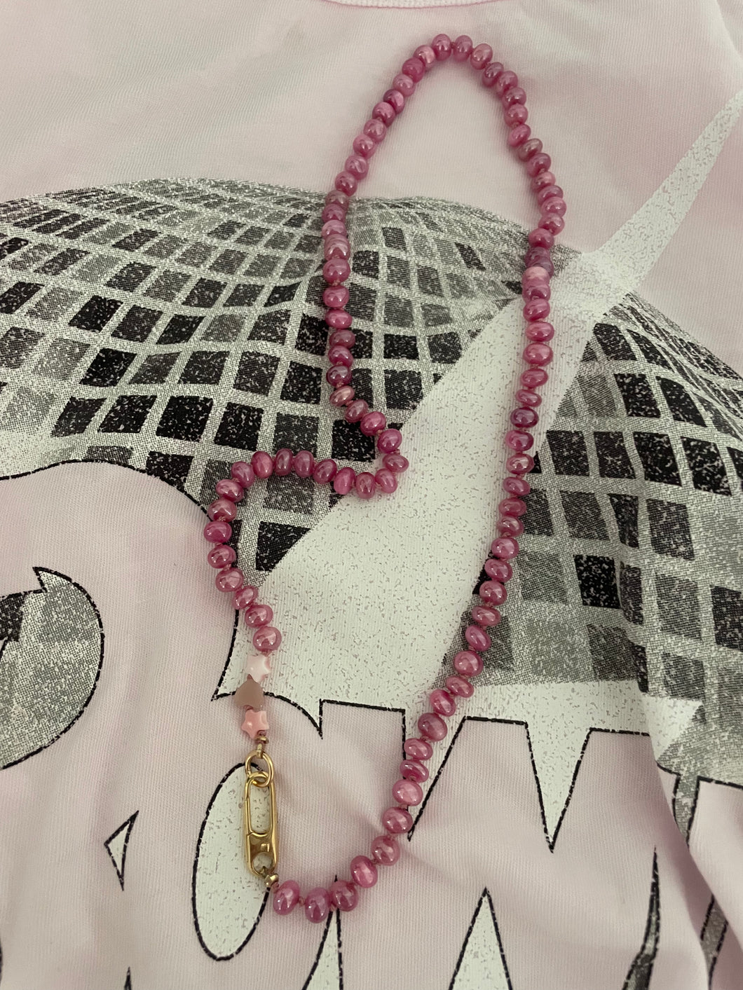 Pink moonstone necklace