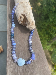 Blue belle gemstone necklace