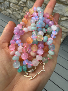 Unicorn bubbles gemstone necklace