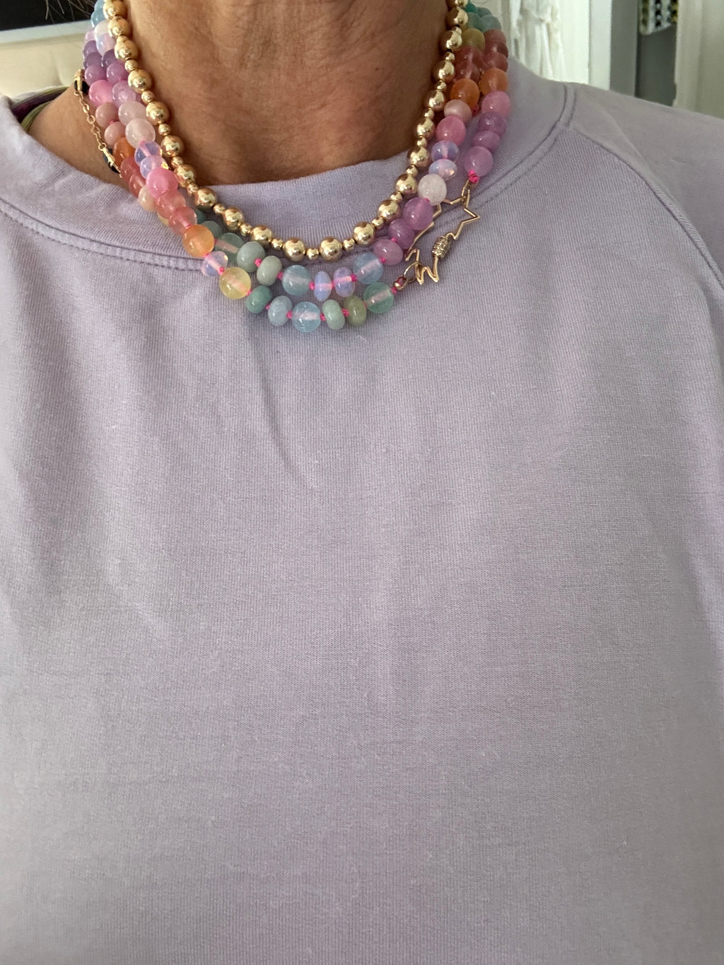 Unicorn bubbles gemstone necklace