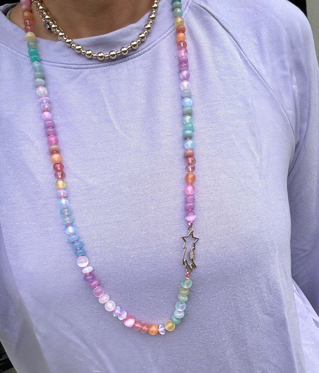 Unicorn bubbles gemstone necklace