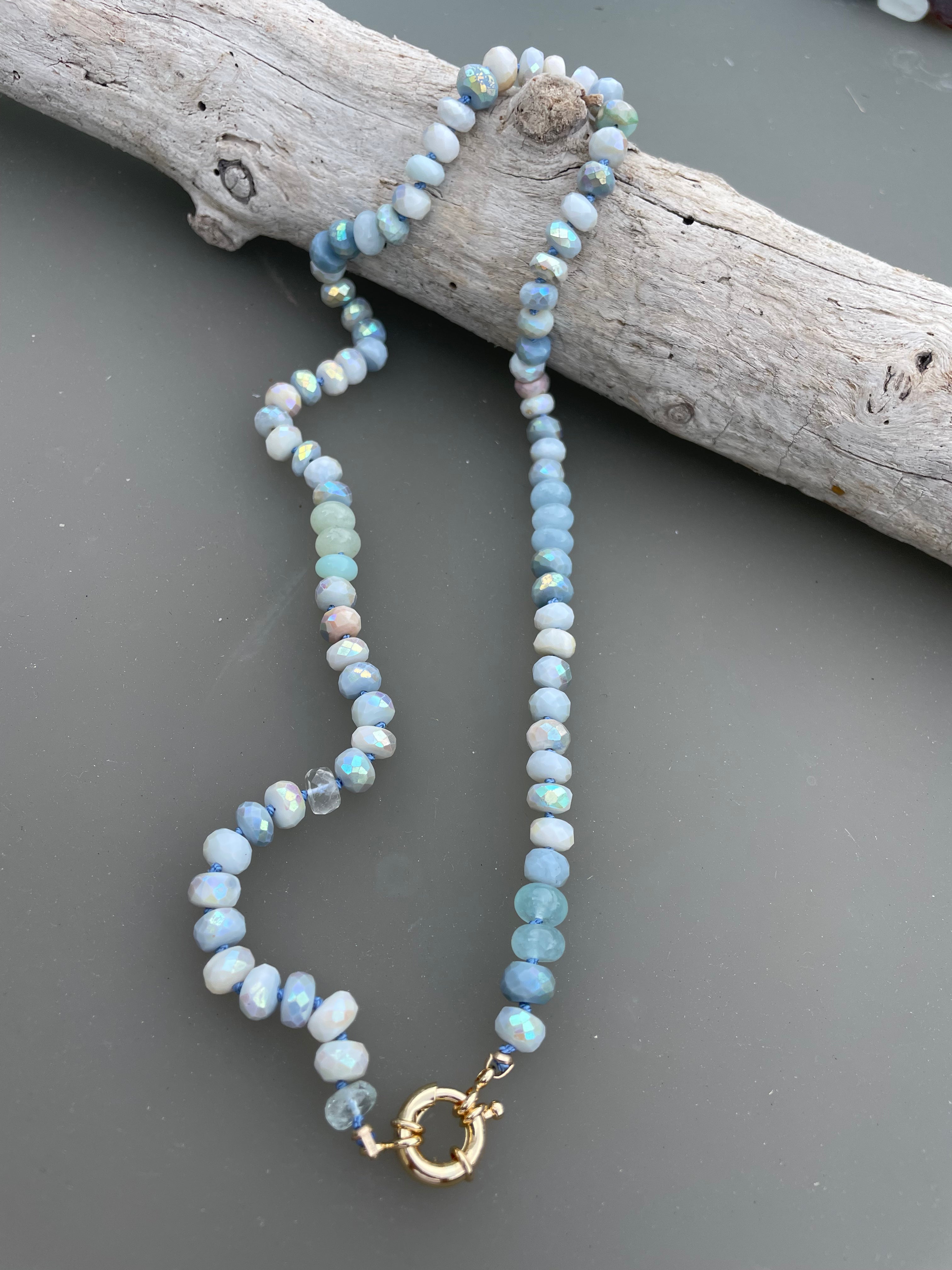 Sea mist gemstone necklace