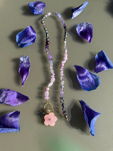 Purple rain ombre gemstone necklace