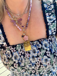 Purple rain ombre gemstone necklace