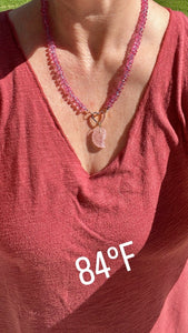 Pink quartz necklace