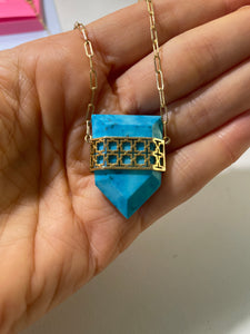 14k Turquoise protection necklace