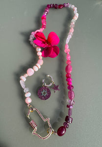 Pinky mixy gemstone necklace