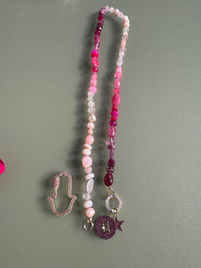 Pinky mixy gemstone necklace