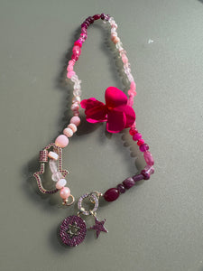 Pinky mixy gemstone necklace