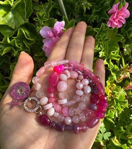 Pinky mixy gemstone necklace