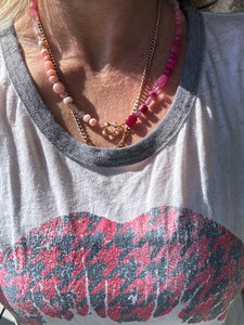 Pinky mixy gemstone necklace