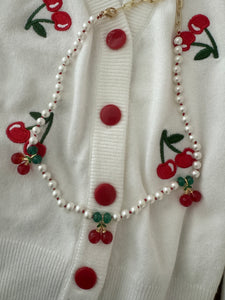 Cherry pie pearl necklace