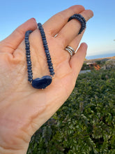 Load image into Gallery viewer, Puffy sapphire heart necklace
