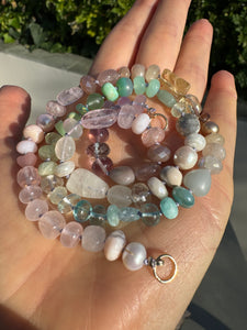 Pastel mish mash gemstone necklace