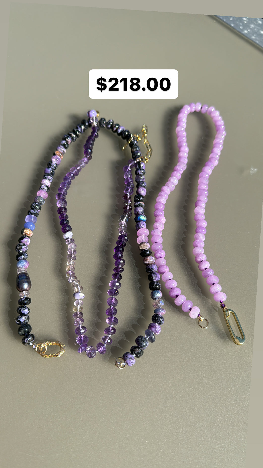 Two purple necklaces