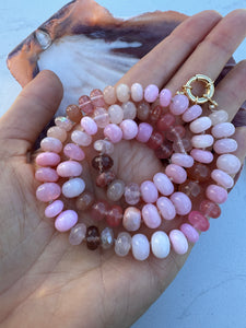 Peach fuzz gemstone necklace