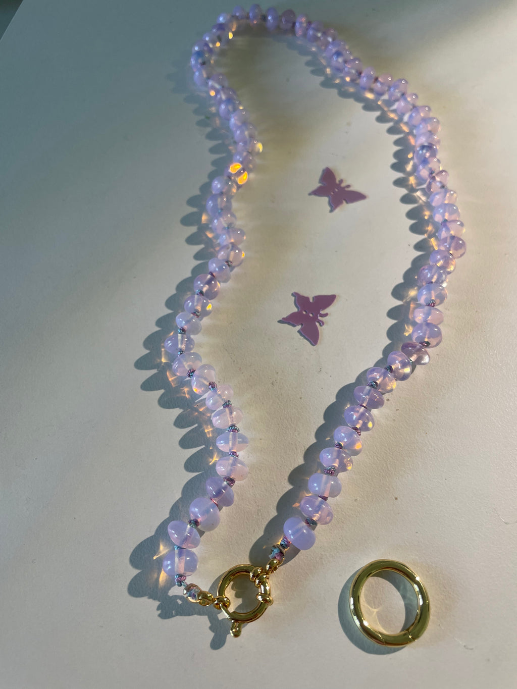 Cotton candy opalite necklace
